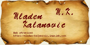 Mladen Kalanović vizit kartica